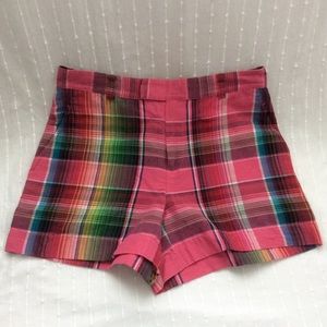 retro Ralph Lauren hot pink & green pink plaid shorts! Size 2